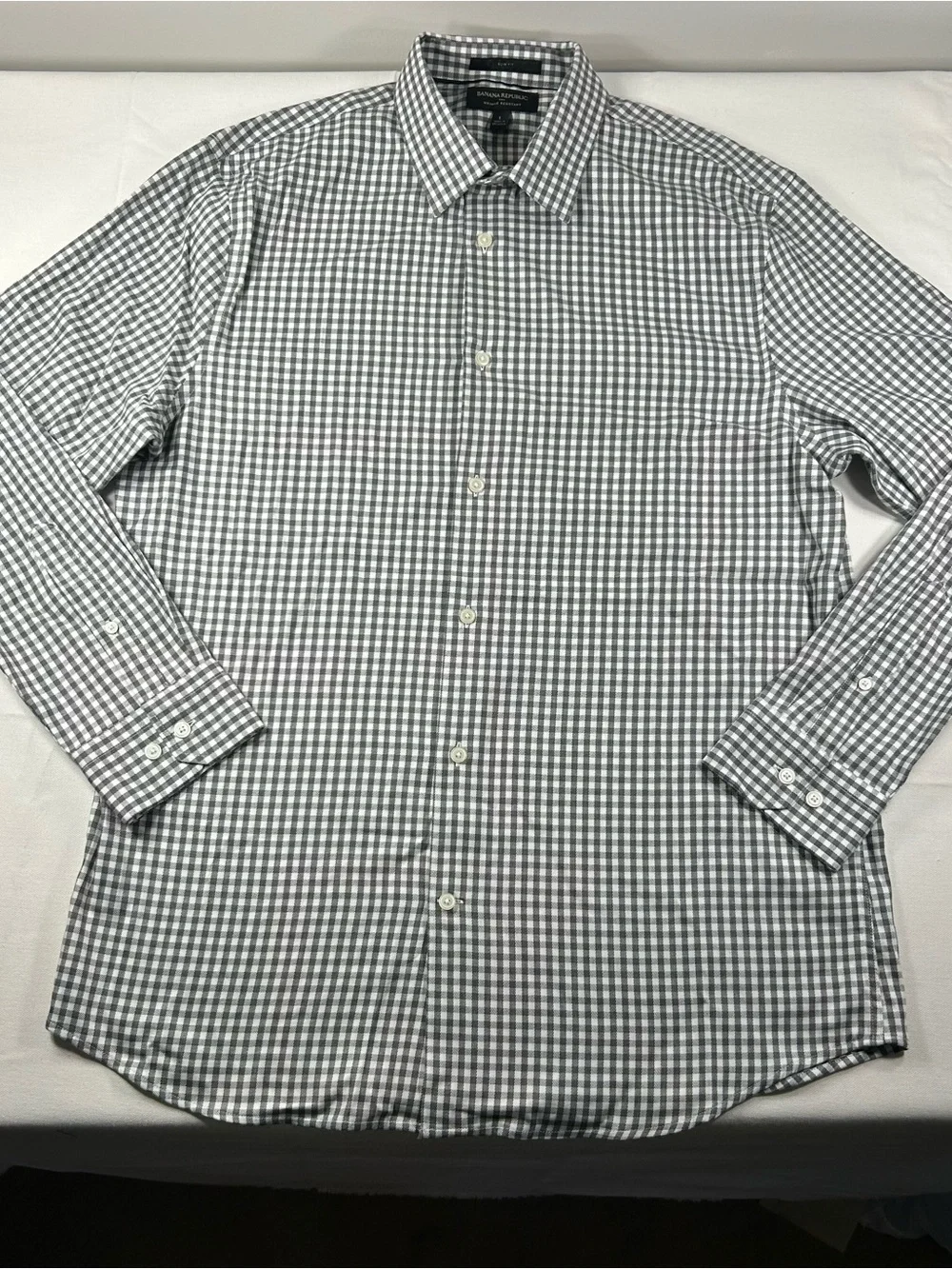 banana republic men's slim-fit wrinkle-resistant dress shirt reviews Royal Printed Plaid Regular Size M Tall Fit Banana Republic Men's Slim Fit